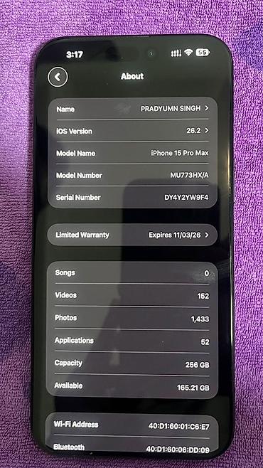 Apple iPhone: IPhone 15 Pro Max, 256 ГБ, Black Titanium, Кабель — 8
