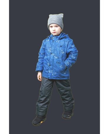детские лыжные комбинезоны: Куртка с комбинезоном. Куртка синяя - комбинезон в черной расцветке