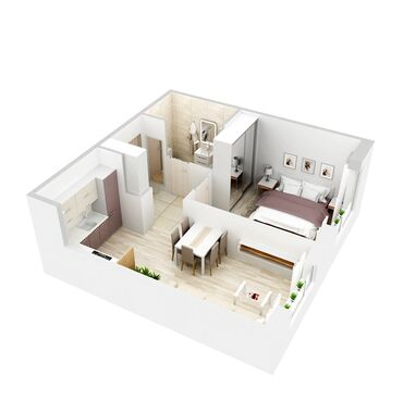 дизайн квартиры 104 серии в бишкеке: 3 комнаты, 68 м², Индивидуалка, 3 этаж, Косметический ремонт