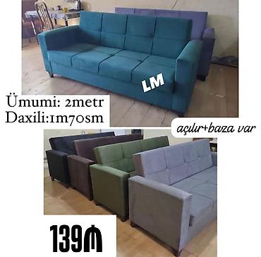 divan acilan: Açılan mexanizmli divan – baza ilə - Ümumi ölçü: 2 metr - Daxili — 1