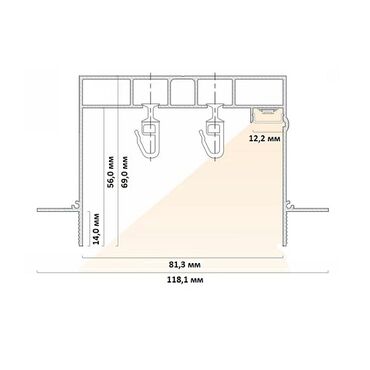 Аксессуары для осветительных приборов: Алюминевый профиль карниз для штор с подсветкой для ГКЛ и натяжных — 10