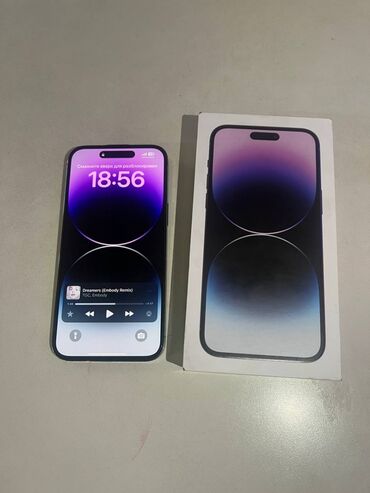 Apple iPhone: IPhone 14 Pro Max, Б/у, 256 ГБ, Deep Purple, Наушники, Чехол, Кабель, 87 %