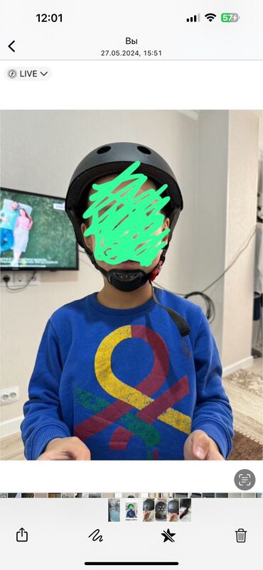 шлем для: Продаю новый детский шлем. 
Примерно на 6-7 лет.
 Цена 800 сом