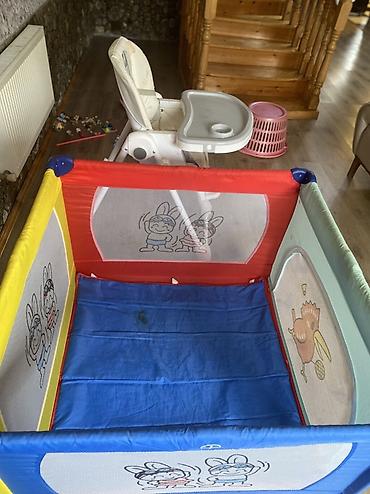 uşağ manej: Uşaq oyun maneyi / playpen - Rəngli dizayn: mavi, qırmızı, sarı və — 3