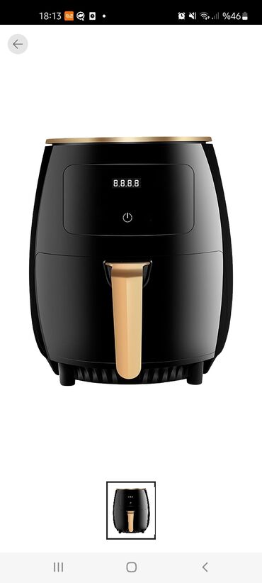 airfryer qiymeti: Микроволновка Отдельностоящая, С грилем, цвет - Черный, Новый