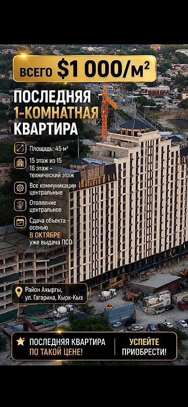 Новостройки от застройщика: Построен, Элитка, 1 комната, 45 м² — 1