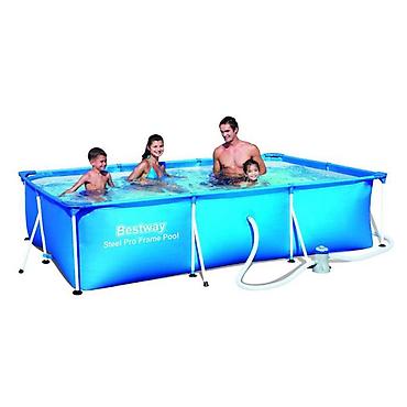 maxi staklene case: Bazen porodični za dvorište BESTWAY sa čeličnim ramom 400x211x81 cm – — 1