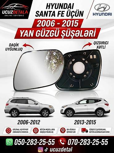 Hyundai Santa Fe üçün yan güzgü şüşələri - Uyğunluq: 2006–2015
