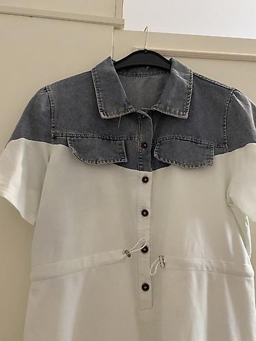 cins kurtkalar qadin: Qadın donu – denim və pambıq kombinli - Üst hissə: mavi cins (denim) — 1
