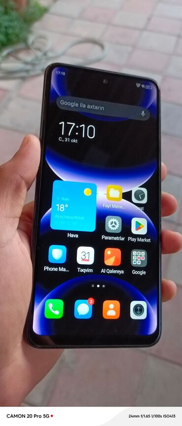 ikinci el poco x3: Tecno Spark 20C, 256 ГБ, цвет - Синий, Сенсорный, Отпечаток пальца, Две SIM карты