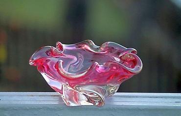 Ostali kućni dekor: Murano, ručno duvano RUŽIČASTI KRISTAL pepeljara 750gr. Murano — 8