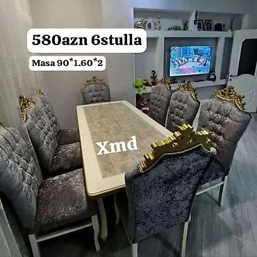 stol piknik: Qonaq otağı üçün, Yeni, Açılmayan, Dördbucaq masa, 6 stul — 1