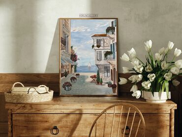Şəkillər, tablolar: 40x55 sm Əl işi rəsm tablosu kətan üzərində, digər rəsmlər və sifariş