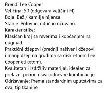 kožna jakna s: Lee Cooper muški sako - Veličina: 50 (odgovara M) - Boja: bež/kamilja — 4