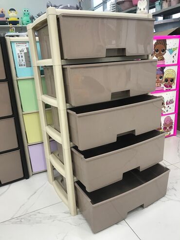 Комоды для одежды: Комод для одежды, Новый, Без зеркала, Пластик, цвет - Бежевый, Платная доставка — 5