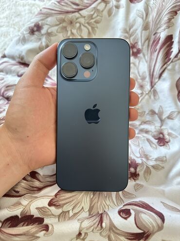 айфон 15 256: IPhone 15 Pro Max, Колдонулган, 256 ГБ, Blue Titanium, Заряддоочу түзүлүш, Коргоочу айнек, Куту, 94 %