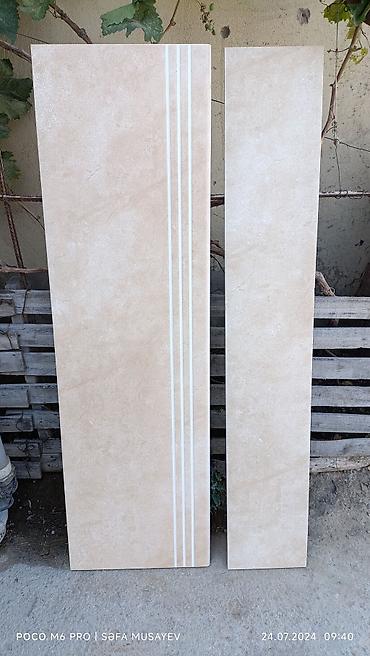Digər bitirmə materialları: Pilləkən. Keramika material . Basamaq və sinəlik dəst halda . Basamaq — 5