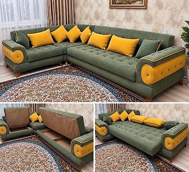 Künc divan, açılıb yataq olur və bazalı modeldir. Ölçüsü 3.10 x 2.20