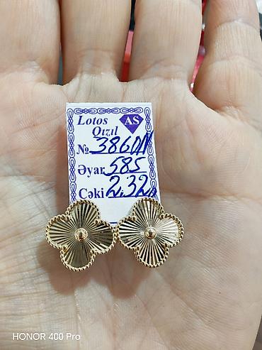 Aksesuarlar: Sırğa, Sarı qızıl, 585 Əyar, 232 g — 6