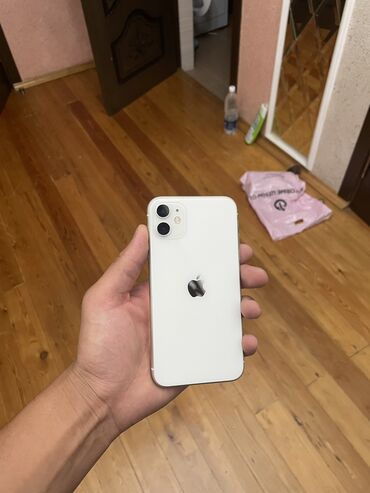 крутой номер телефона: IPhone 11, Колдонулган, 64 ГБ, White Titanium, Каптама, 80 %