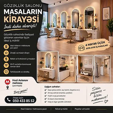tarsovka ustası: Qadın saç ustası tələb olunur, Yerin icarəsi — 1
