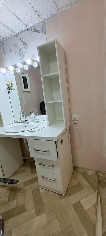 Salon masaları: Gözəllik salonu üçün işıqlı vizaj və yuma modullu masa - Rəng: ağ — 2