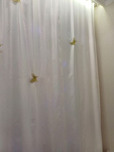 Pərdə və tüllər: Yeni, Tül, rəng - Bej, Pulsuz çatdırılma — 3