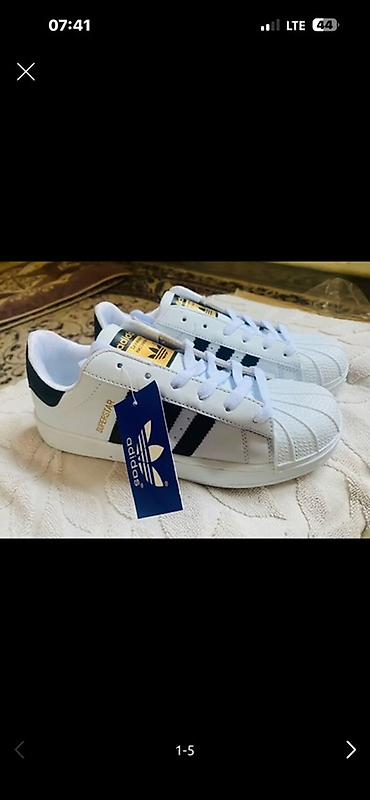 superstar: Мужские кроссовки, 39, Adidas, Новый, цвет - Белый, Самовывоз — 1