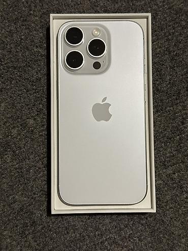 Apple iPhone: IPhone 15 Pro, Б/у, 256 ГБ, Natural Titanium, Кабель, 89 % — 5