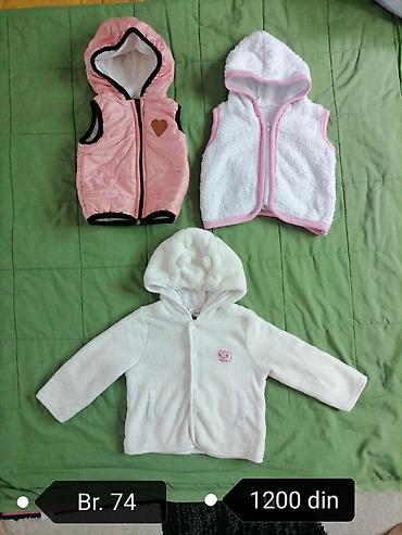 ps lanene pantalone: Komplet jakni/prsluka za devojčicu – veličina br. 74 - Crvena lagana — 2