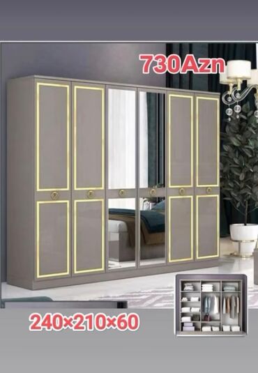 Dolablar: Yeni, Açılan, 3 qapılı Düz dolab, Dolab-asılqan, Azərbaycan — 13