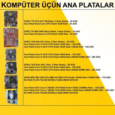 Ana platalar: Kompüter üçün Ana Platalar ⭐DDR2 775 ECS G31T-M (İdeal, 2 Ram Slotlu) — 2