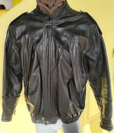 avirex jakna: Leather jacket Genuine leather, M (EU 50), color - Black