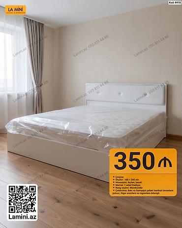 Ev və bağ: Məhsul: Çarpayı (Kod: 4418) - Ölçü: 160 × 200 sm - Mexanizm: Açılan — 1