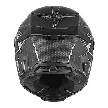 nis size: Integralna moto kaciga – futuristički dizajn, crno‑siva grafika - — 4