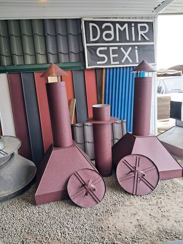 Digər tikinti materialları: Məhsul: Dam borusu başlıqları və dam bacası örtükləri Təsvir: - Metal