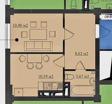 60: 1 комната, 34 м², Технопарк Элитка, 1 этаж, Евроремонт — 9