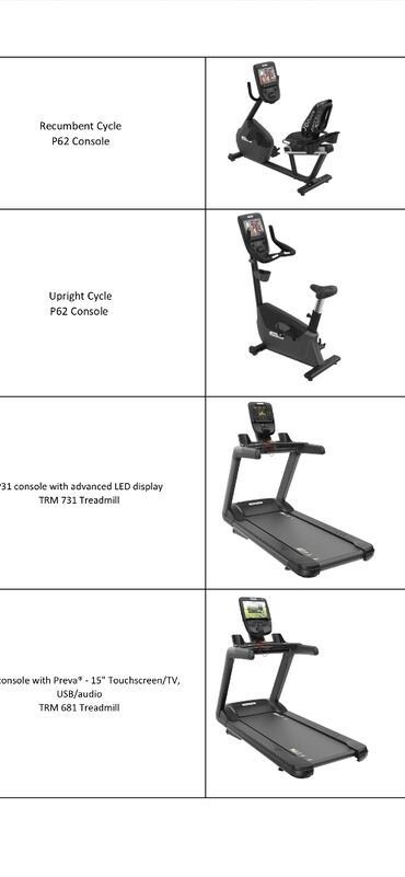 Digər trenajorlar: Peşəkar idman zalı üçün tam avadanlıq paketi Kardio: - Adaptive — 9