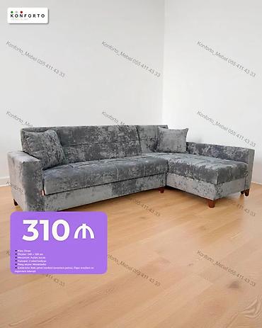 divan 150: Künc divan - Ölçülər: 240 × 150 sm - Mexanizm: açılan, bazalı - — 1