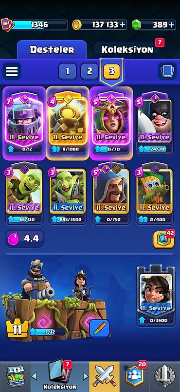 Kolleksiya kartları: Clash Royale hesabı - Kupa: 7519 - Kral Səviyyəsi: 1346 - Qızıl: 137 — 7