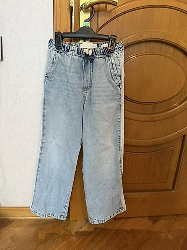trapez şalvar: Zara Uşaq üçün açıq mavi denim şalvar 7-8-9 yaş təzə kimidir - Model — 1