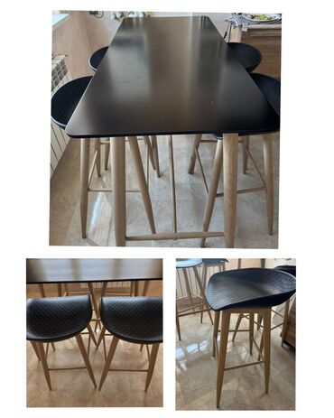 Bitkilər: Mətbəx üçün, İşlənmiş, Kvadrat masa, 6 stul