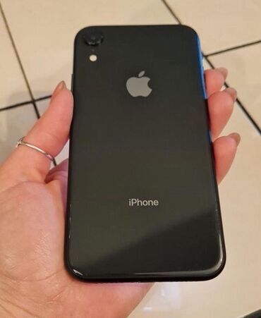 айфоны на обмен: IPhone Xr, Колдонулган, 128 ГБ, Кара, Заряддоочу түзүлүш, Коргоочу айнек, Каптама, 100 %