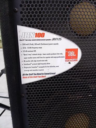 xarici nomrələr: JBL JRX100 seriyası – JRX125 passiv səsgücləndirici Barter de var - — 2
