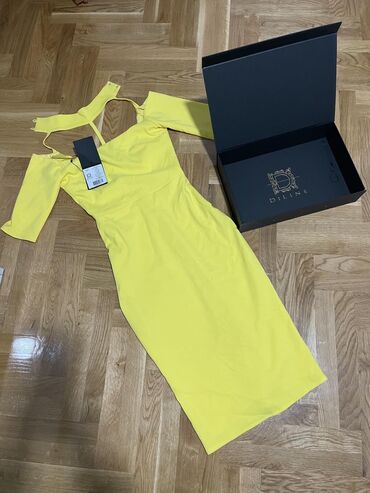 bež haljine: M (EU 38), color - Yellow, Cocktail, Other sleeves