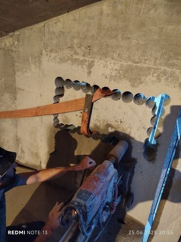 Beton işləri: Səssiz tozsuz səliqəli kəsim. Beton katlavan monolit kubik — 15