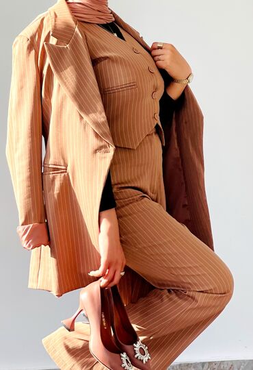 длинный пиджак: Брючный костюм, Клеш, Пиджак, Made in KG, Лето