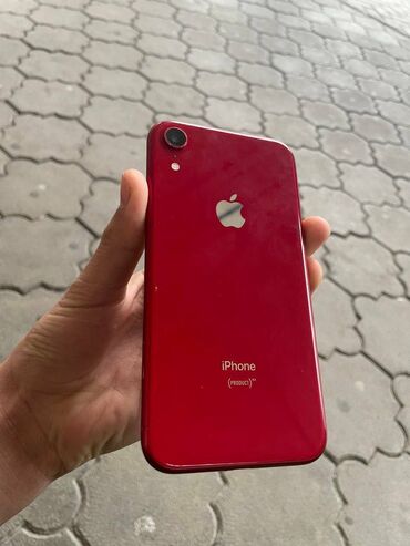 Apple iPhone: IPhone Xr, Б/у, 64 ГБ, Красный, Защитное стекло, Чехол, 77 %