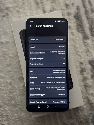 Honor: Honor X8, 128 GB, rəng - Gümüşü, Barmaq izi, Face ID — 7