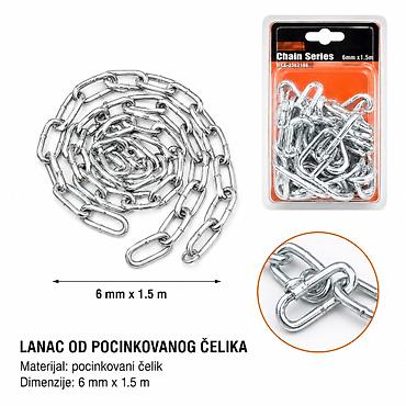 KMT Gvozdeni lanac u blister pakovanju 2382198 Lanac od pocinkovanog